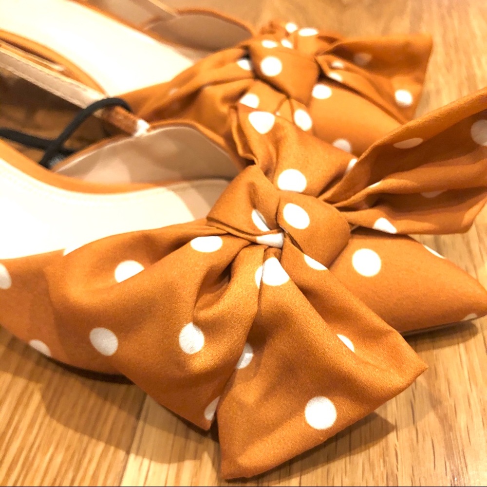 NWT ZARA Polka Dot Ribbon Kitten Heels Size 6 - Picture 8 of 8